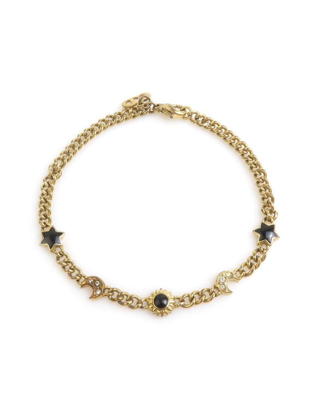 Auth Christian Dior Bracelet Gold/Black #372194C16B